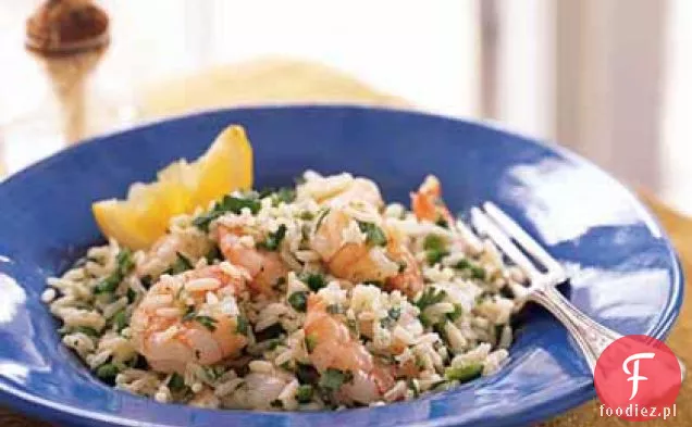 Sałatka z krewetek i ryżu z sosem Kolendrowo-cytrynowym