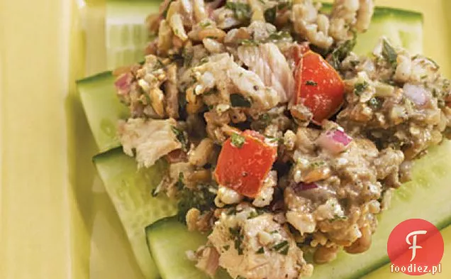 Multigrain Tuna Tabbouleh z kremową czarną oliwką Vinaigrette