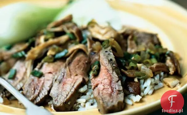 Stek z flanki z sosem grzybowym Shiitake
