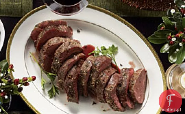 Wolno pieczona polędwica wołowa z podwójnym Ragoût pieczarkowym