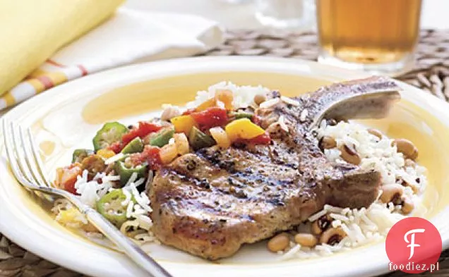 Grillowane kotlety wieprzowe z bazylią i czosnkiem