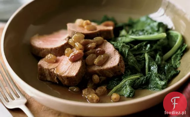 Pieczona polędwiczka wieprzowa z sosem Rodzynkowo-imbirowym