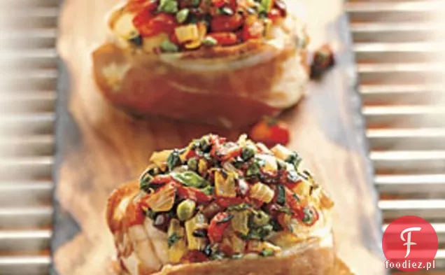 Cedr-Desked Monkfish with Fire-palone i Puttanesca Relish