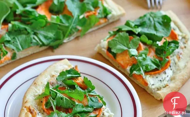 Słodkie Ziemniaki, Ricotta I Rukola Flatbread