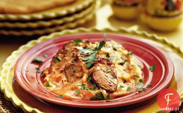 Grillowana Wołowina z puree ziemniaczanym i śmietaną Chipotle