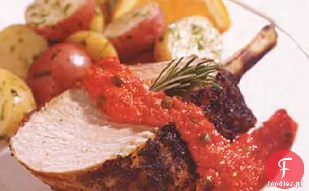 Grillowane toskańskie żeberko wieprzowe pieczone z rozmarynem i smakiem czerwonej papryki