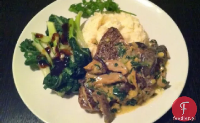 Tuńczyk zapiekany w sosie imbirowo-śmietanowym Shiitake