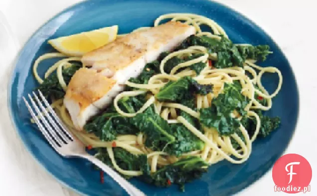 Linguine z kapustą i dorszem