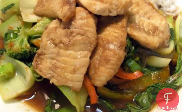 Grillowany Halibut Z Tamaryndowcem Smażone Warzywa