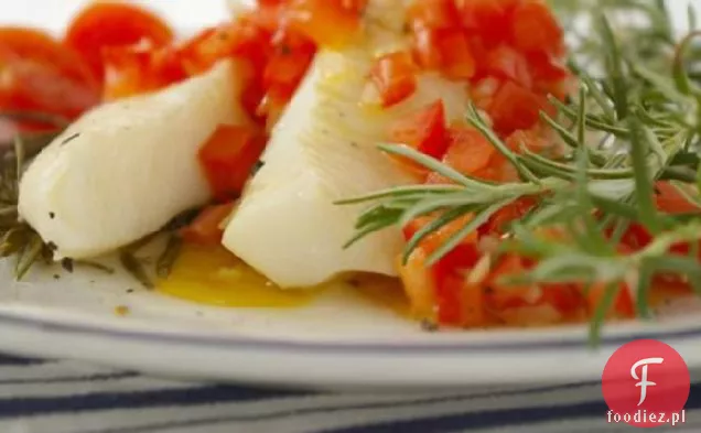 Rozmaryn Wędzony Halibut Z Winegretem Balsamicznym