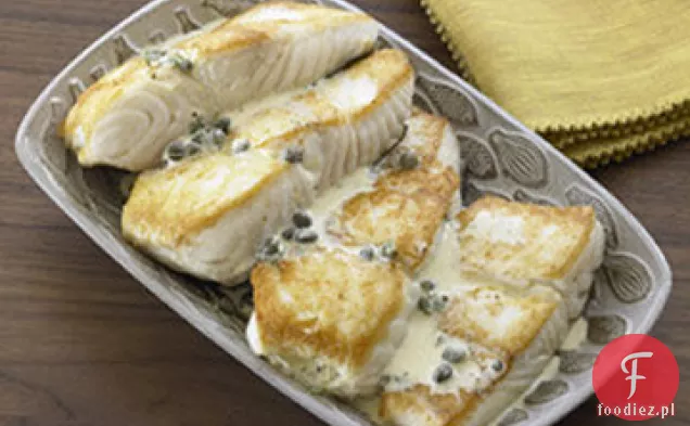 Pan-pieczony Halibut z Kaparem vinaigrette przepis