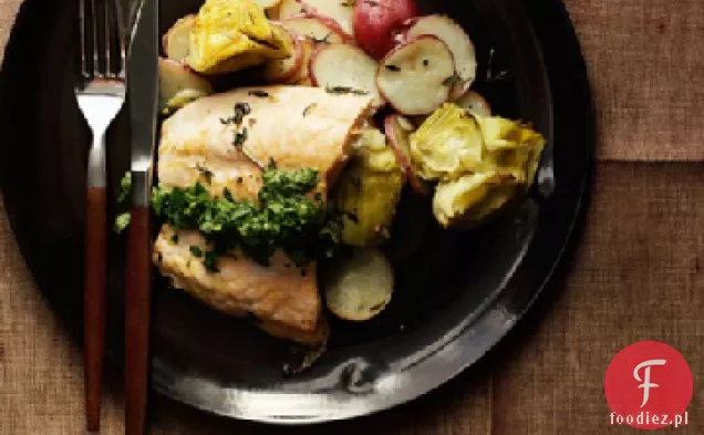 Łosoś z ziemniaczano-Karczochowym Haszem