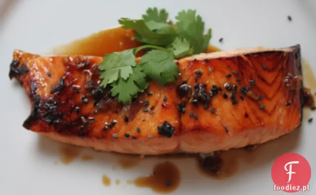 Miodowo-Imbirowy Pieczony Łosoś Z Ryżem Jaśminowym