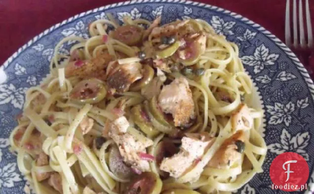 Linguine z pieczonym łososiem i cytryną