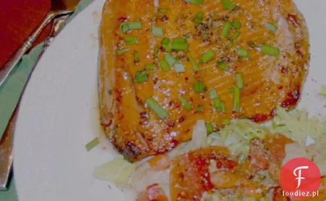 Grillowany łosoś z musztardowo-Melasową glazurą