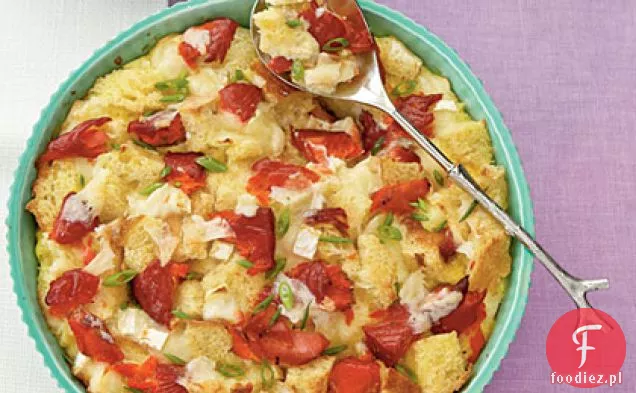 Łosoś i Brie śniadanie warstwy