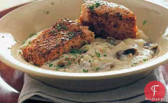 Pieczony Łosoś Na Kaszy Parmezanowej