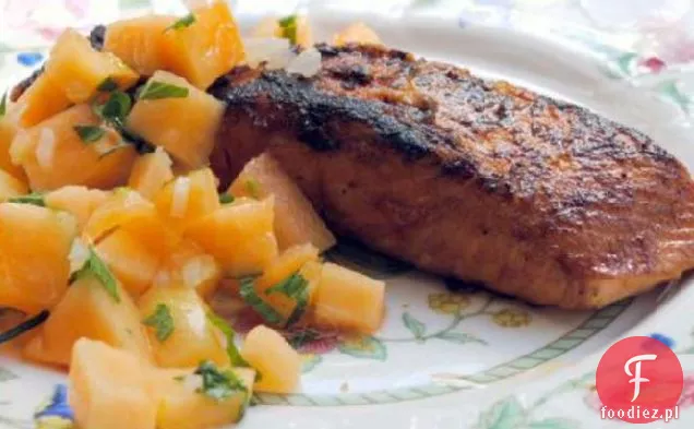 Marokański Pieczony Łosoś Z Salsą Mango