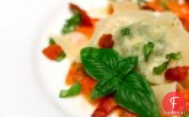 Kozi ser-rukola Ravioli z masłem pomidorowo-pancetta