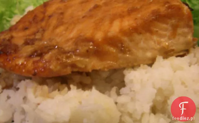 Mika miód i soja glazurowany łosoś