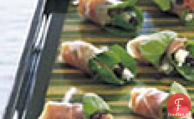 Prosciutto-owinięta Gorgonzola z rukolą
