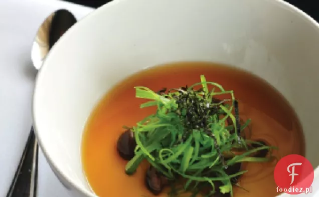 Bluestem ' s Chawanmushi with Hon Shimeji, Scallion, and Dashi