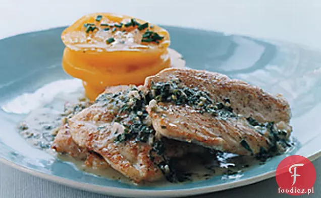 Kurczak zapiekany w sosie maślanym estragonowym