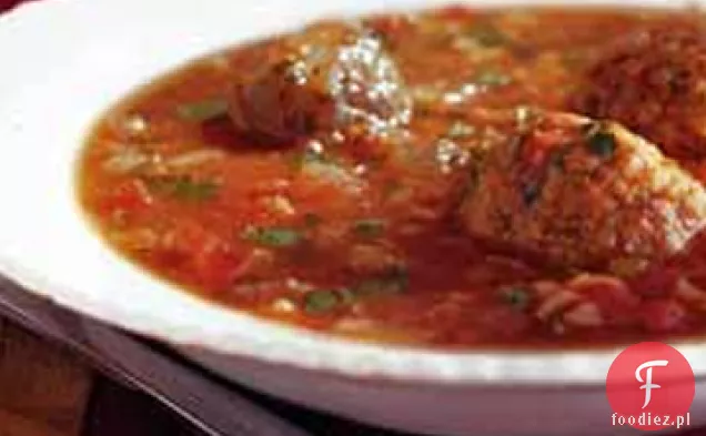 Meksykańska zupa Klopsikowa z ryżem i kolendrą