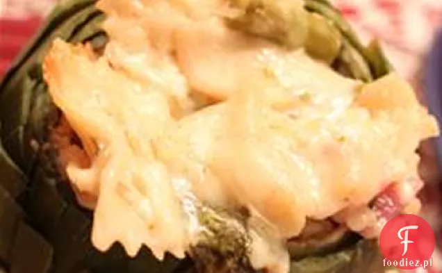 Sue ' s Rigatoni z pieczoną czerwoną papryką, karczochami i szparagami