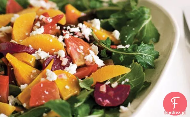Sałatka z pieczonych buraków z pomarańczami i Queso Fresco (Ensalada de Betabel)