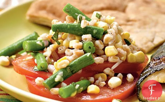 Farro, Green Bean, Corn, and Abraham Lincoln Tomato Salad