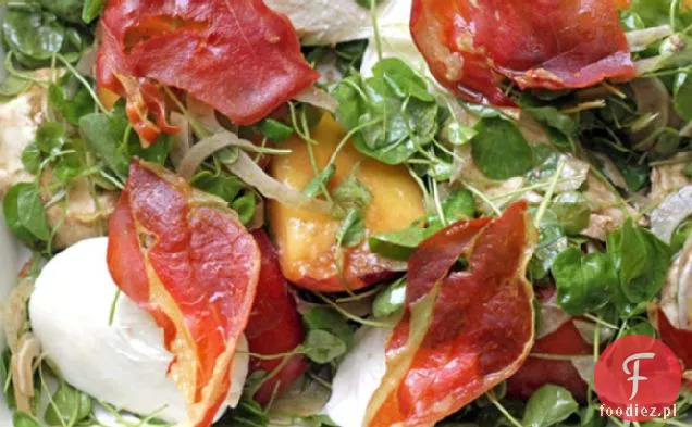 Brzoskwinia, Mozzarella i chrupiąca Sałatka Prosciutto
