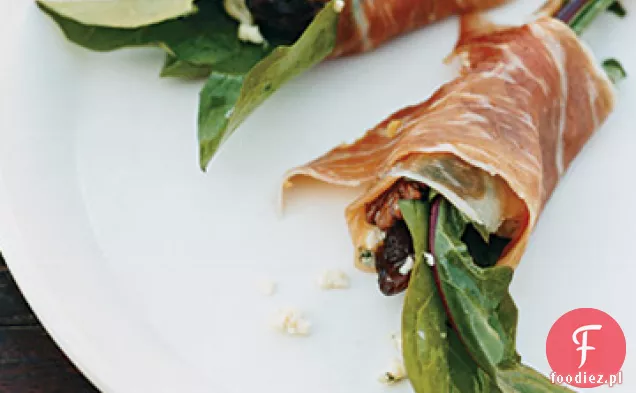 Sałatka gorzko-warzywna zawinięta w Prosciutto