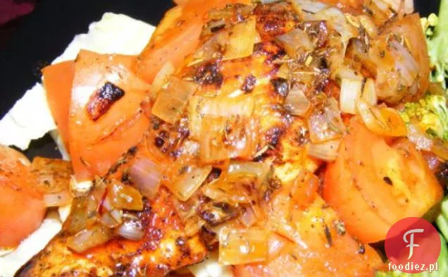 Kurczak Smażony Z Pomidorem-Szafran Vinaigrette