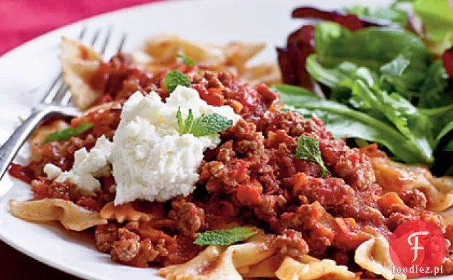 Farfalle z jagnięcym Ragu, ricottą i miętą