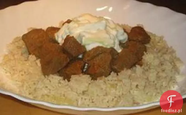 Curry jagnięce z pachnącym ryżem i Raitą
