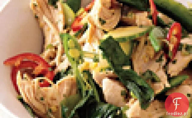Azjatycka Sałatka z kurczakiem z groszkiem i Bok Choy