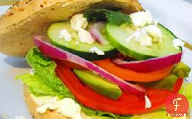 Fresh Veggie Bagel Sandwich