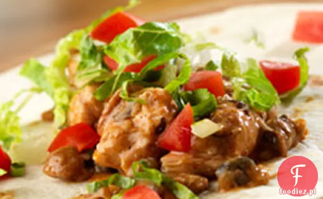 Wolno gotowane Burritos z kurczakiem i fasolą