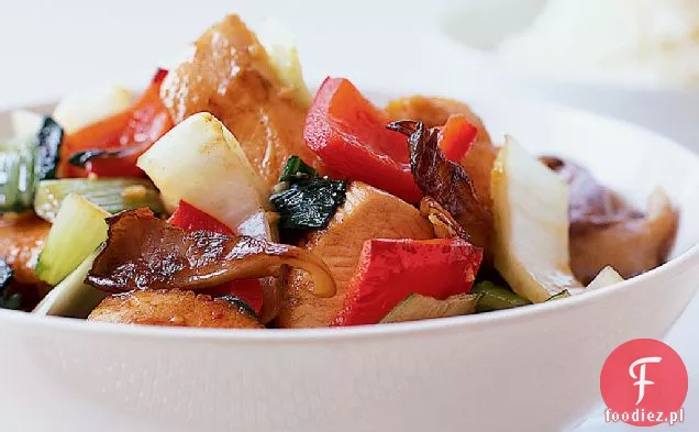 Kurczak imbirowo-sezamowy z Bok Choy i pieczarkami
